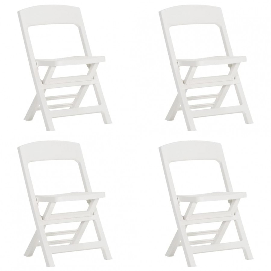 Chaises de jardin pliables 4 pcs PP Blanc