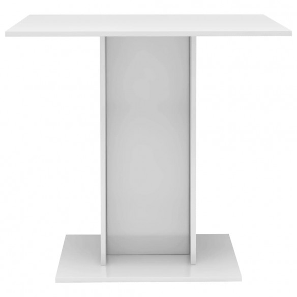 Table de salle à manger Blanc brillant 80x80x75 cm Aggloméré