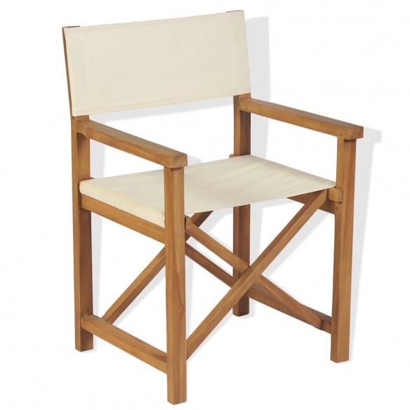 Chaises pliables de metteur en scène 2 pcs Bois de teck solide