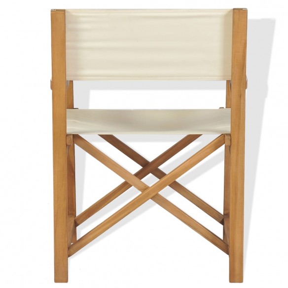 Chaises pliables de metteur en scène 2 pcs Bois de teck solide