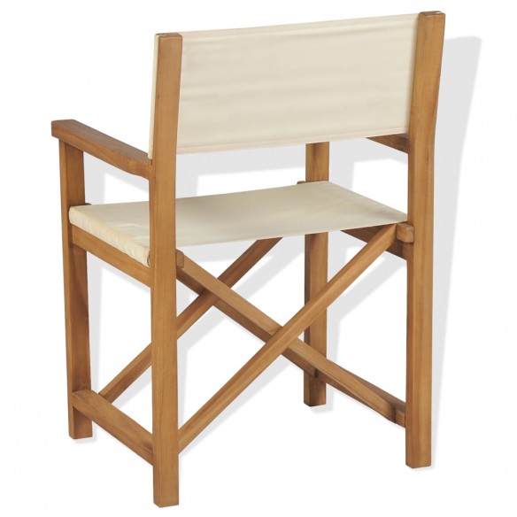 Chaises pliables de metteur en scène 2 pcs Bois de teck solide