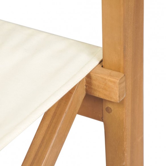 Chaises pliables de metteur en scène 2 pcs Bois de teck solide