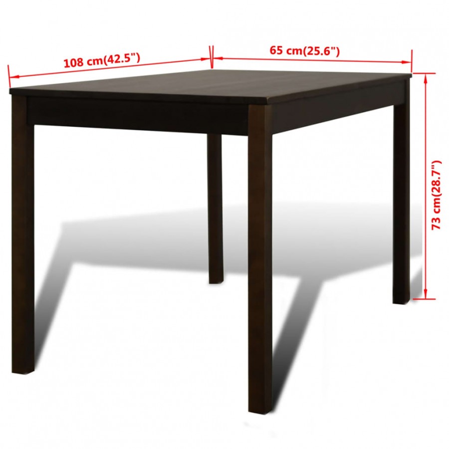 Table de salle à manger avec 4 chaises Marron