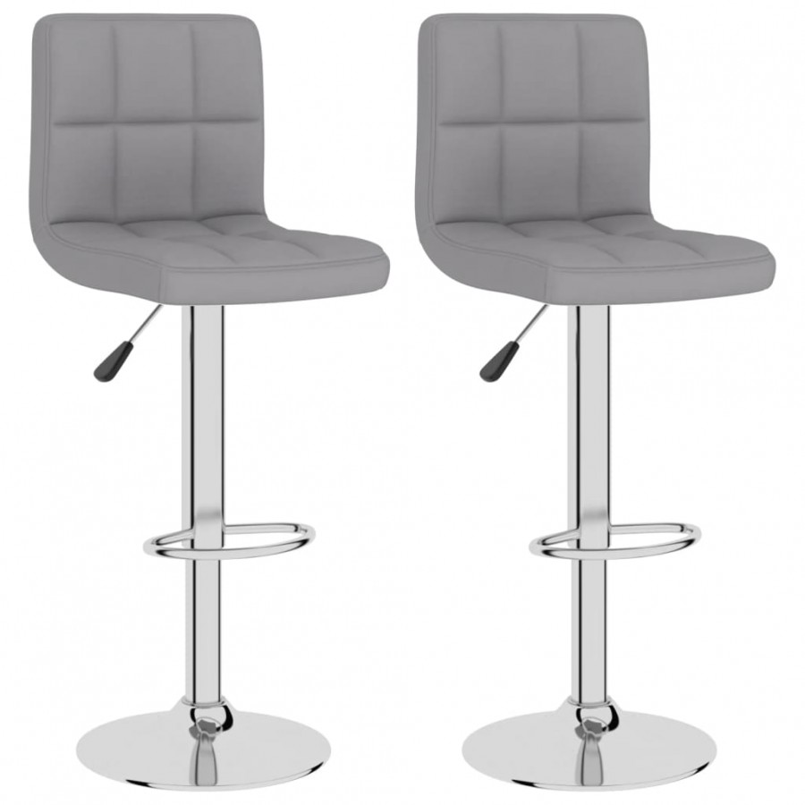 Tabourets de bar lot de 2 gris clair tissu Tabourets de bar lot de 2 gris clair tissu