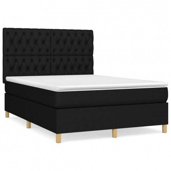 Cadre de lit avec matelas Noir 140x200 cm Tissu