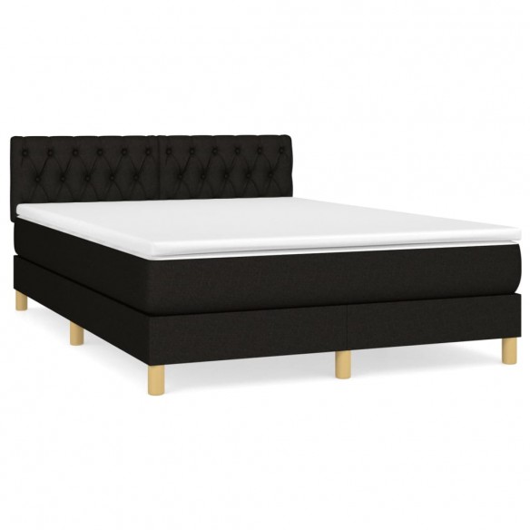 Cadre de lit avec matelas Noir 140x190 cm Tissu