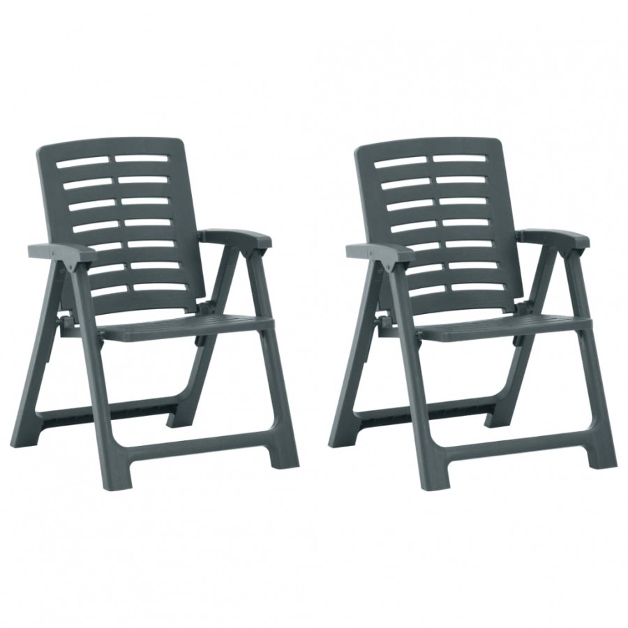 Chaises de jardin 2 pcs Plastique Vert