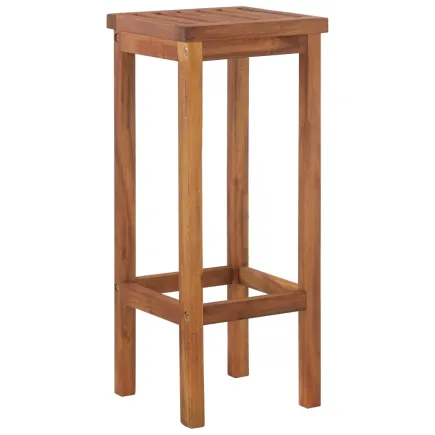 Tabourets de bar lot de 2 bois d'acacia massif 2