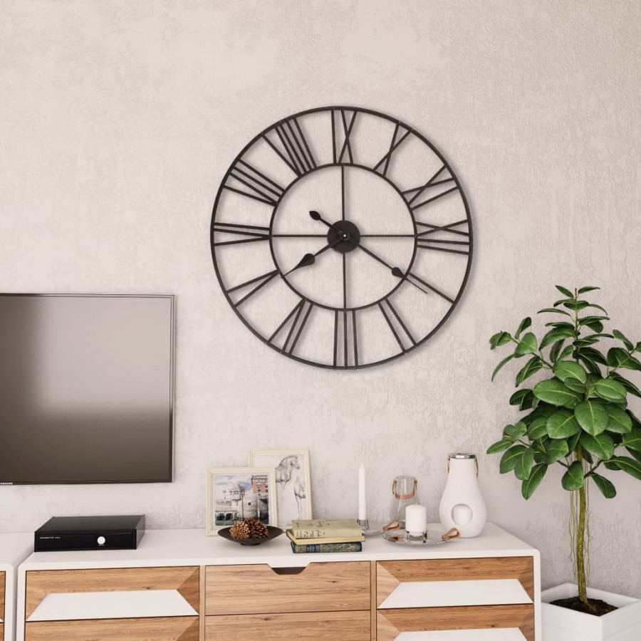 Horloge murale vintage avec mouvement à quartz Métal 80 cm XXL Horloge murale vintage avec mouvement à quartz Métal 80 cm XXL