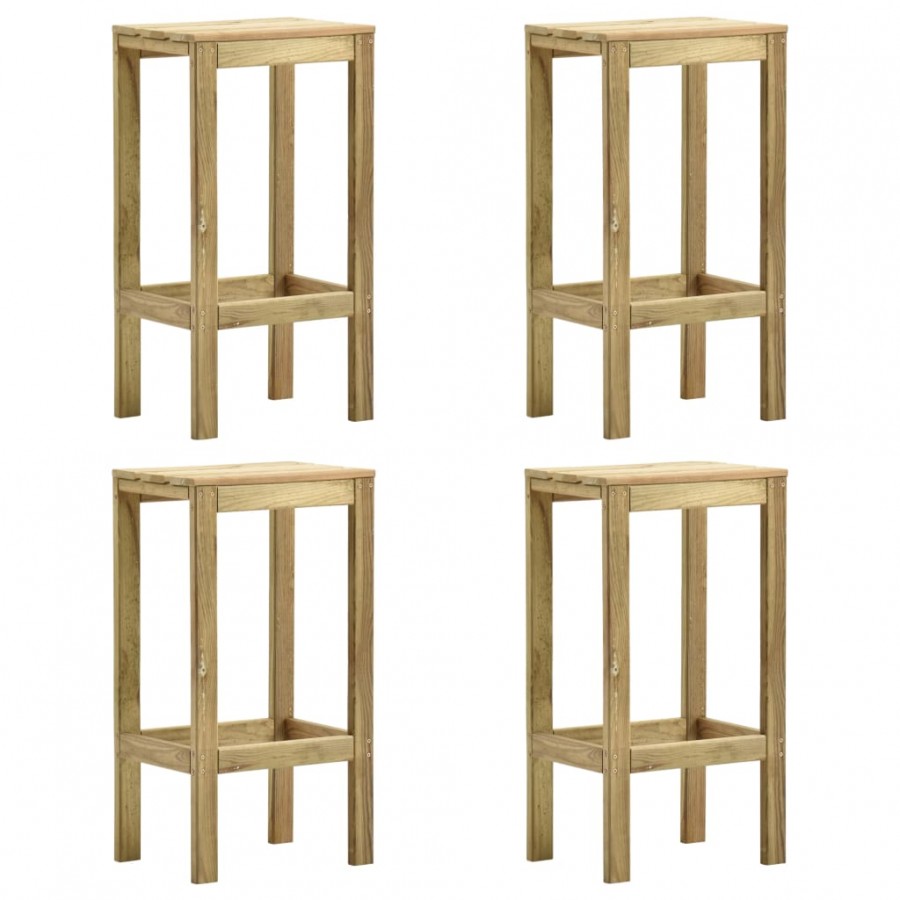 Tabourets de bar de jardin 4 pcs Bois de pin imprégné