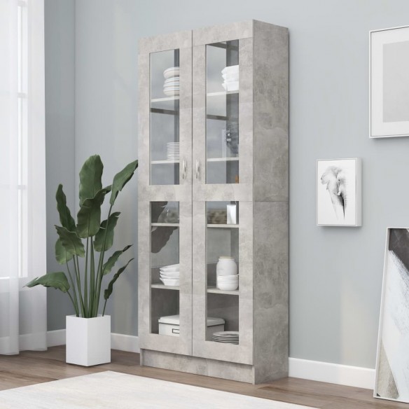 Armoire à vitrine Gris béton 82,5x30,5x185,5 cm Aggloméré