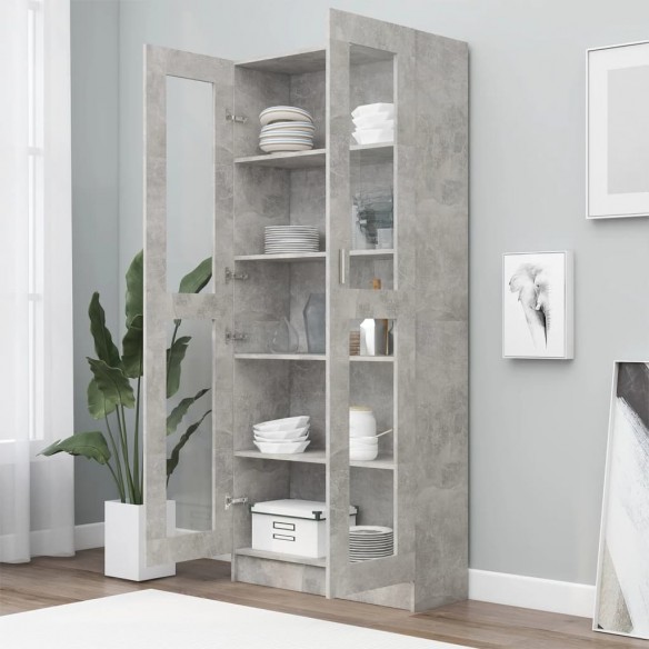 Armoire à vitrine Gris béton 82,5x30,5x185,5 cm Aggloméré