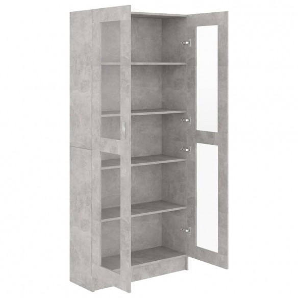 Armoire à vitrine Gris béton 82,5x30,5x185,5 cm Aggloméré