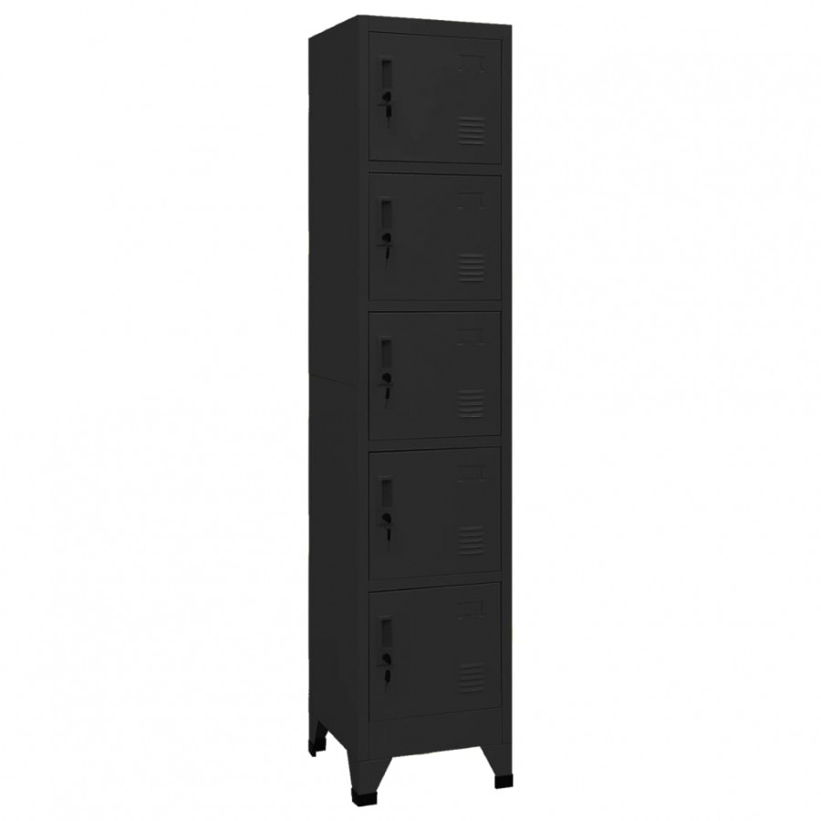 Armoire à casiers Noir 38x40x180 cm Acier