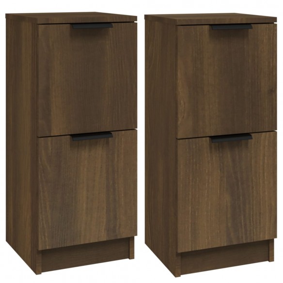 Buffets 2 pcs Chêne marron 30x30x70 cm Bois d'ingénierie