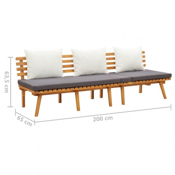 Lit de repos de jardin 200x65 cm Bois d'acacia solide