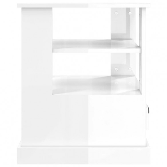 Table d'appoint blanc brillant 50x50x60 cm bois d'ingénierie