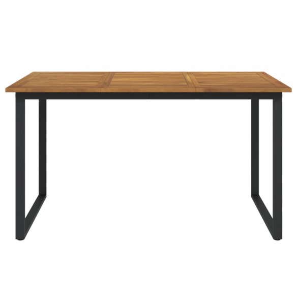 Table de jardin et pieds en forme de U 140x80x75 cm bois acacia