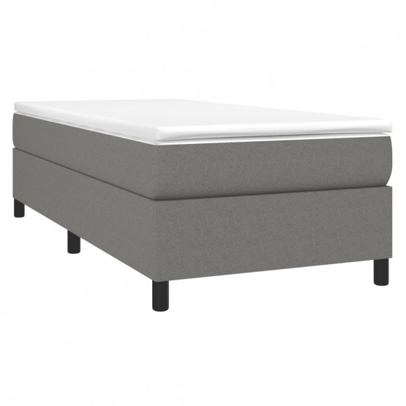 Sommier à lattes de lit avec matelas Gris foncé 100x200cm Tissu