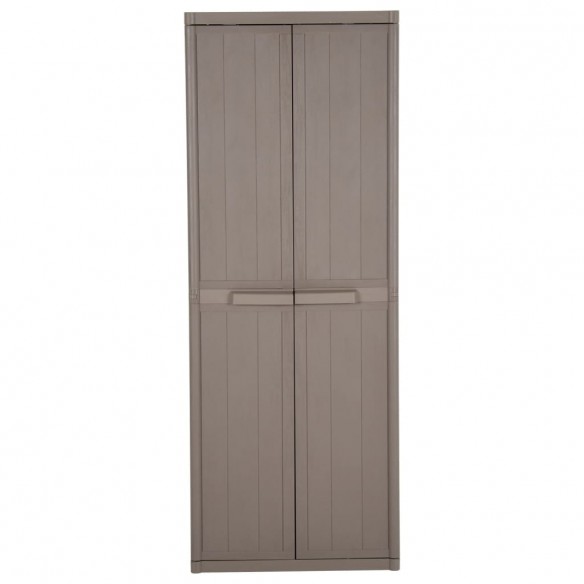 Armoire de rangement jardin Marron 65x45x172 cm PP Aspect bois