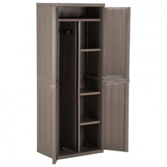 Armoire de rangement jardin Marron 65x45x172 cm PP Aspect bois