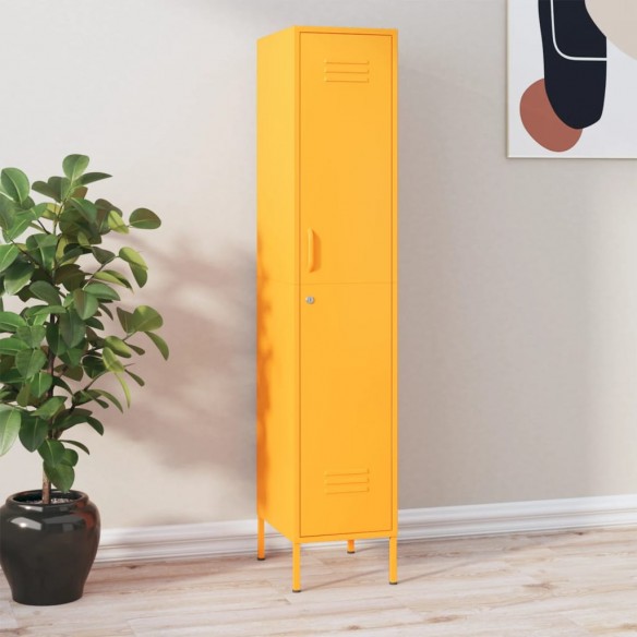 Armoire à casiers Jaune moutarde 35x46x180 cm Acier