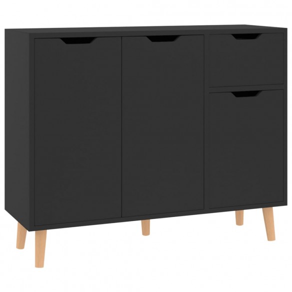 Buffet noir brillant 90x30x72 cm bois d'ingénierie