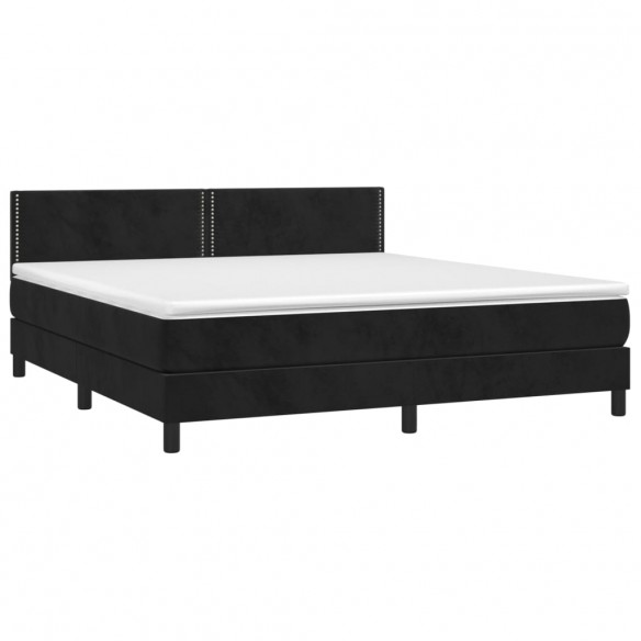 Cadre de lit avec matelas LED Noir 180x200 cm