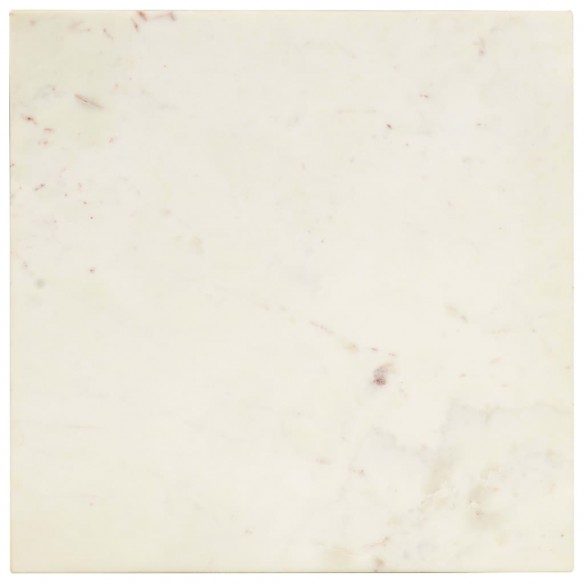 Table basse Blanc 40x40x35 cm Pierre véritable texture marbre