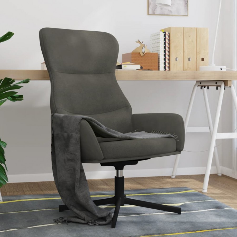 Chaise de relaxation Gris foncé Velours