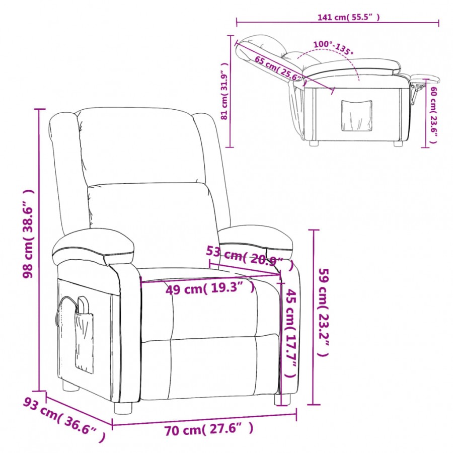 Fauteuil de massage Noir Similicuir Fauteuil de massage Noir Similicuir