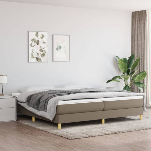 Cadre de lit avec matelas Taupe 200x200 cm Tissu