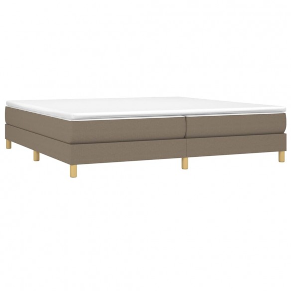 Cadre de lit avec matelas Taupe 200x200 cm Tissu