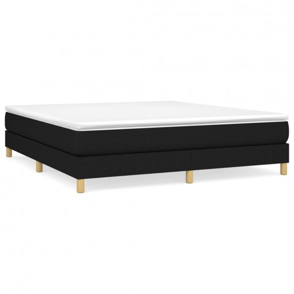 Cadre de lit avec matelas Noir 180x200 cm Tissu