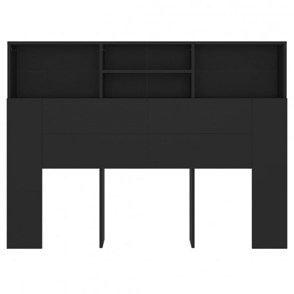 Armoire de tête de lit Noir 140x19x103,5 cm