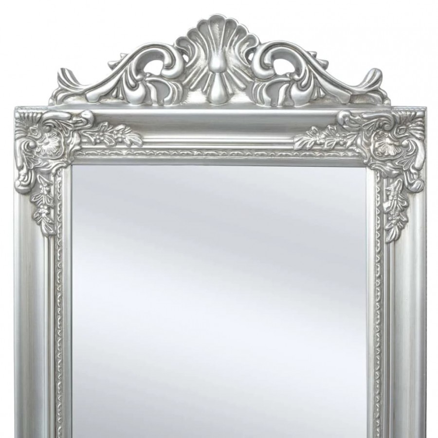 Miroir sur pied Style baroque 160x40 cm Argenté