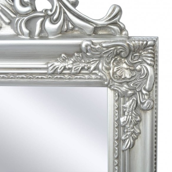 Miroir sur pied Style baroque 160x40 cm Argenté