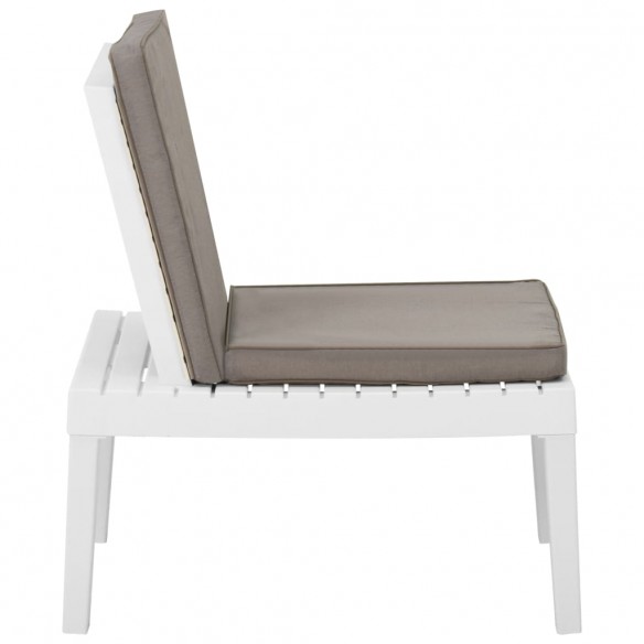 Chaises de salon de jardin avec coussins 2 pcs Plastique Blanc