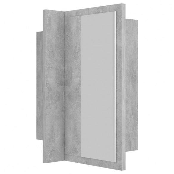 Armoire de salle de bain à miroir LED Gris béton Acrylique