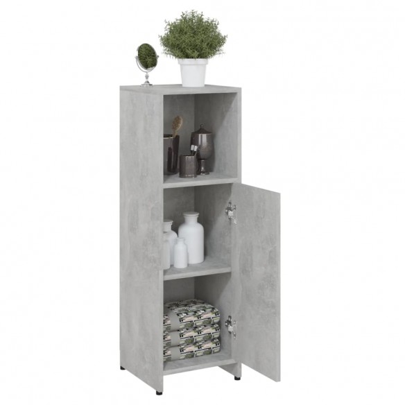 Armoire de salle de bain Gris béton 30x30x95 cm Aggloméré