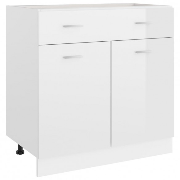 Armoire de plancher Blanc brillant 80x46x81,5 cm Aggloméré