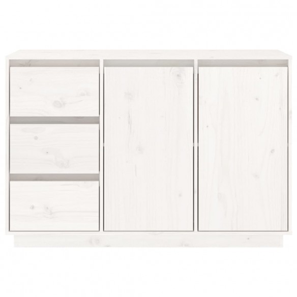 Buffet Blanc 111x34x75 cm Bois massif de pin