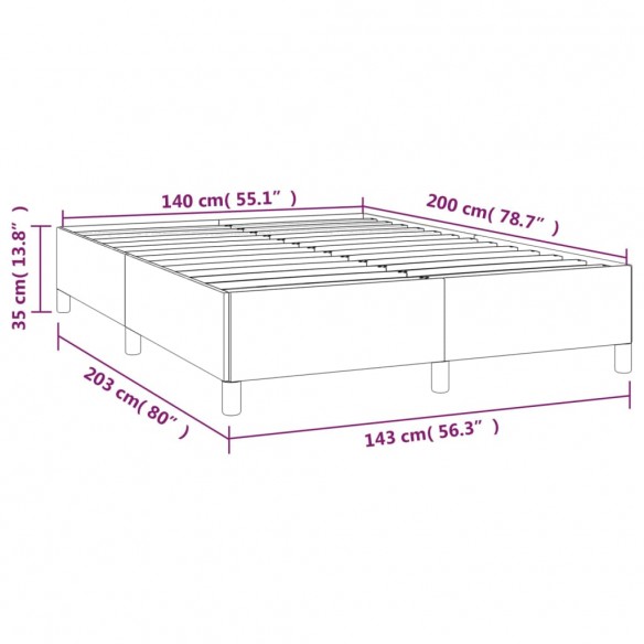 Sommier à lattes de lit avec matelas Noir 140x200 cm Tissu