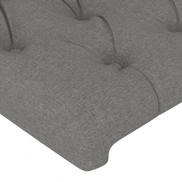Tête de lit avec oreilles Gris foncé 147x16x118/128 cm Tissu