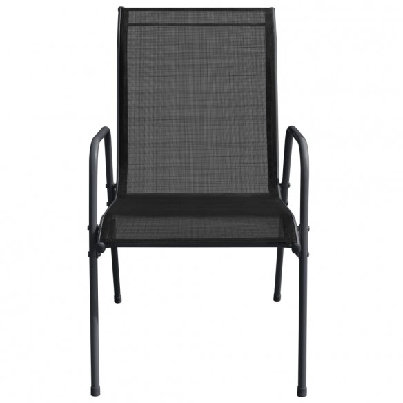 Chaises de jardin 2 pcs Acier et textilène Noir