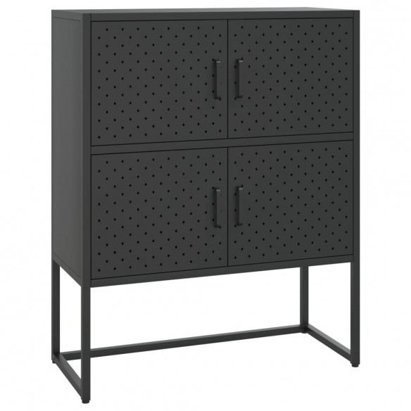 Buffet haut Noir 80x35x100 cm Acier