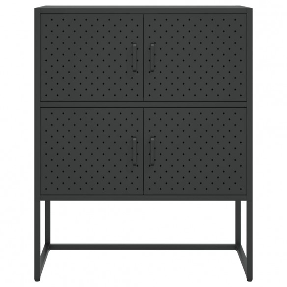 Buffet haut Noir 80x35x100 cm Acier