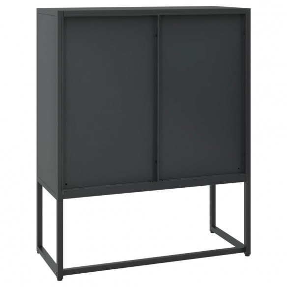 Buffet haut Noir 80x35x100 cm Acier