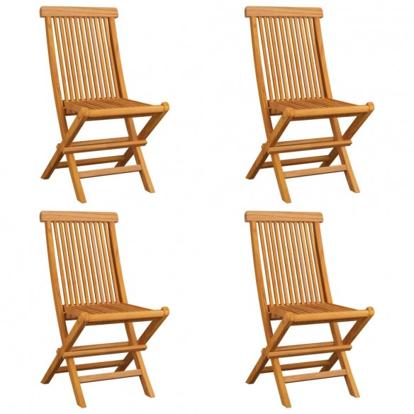 Chaises de jardin avec coussins anthracite 4 pcs Bois de teck