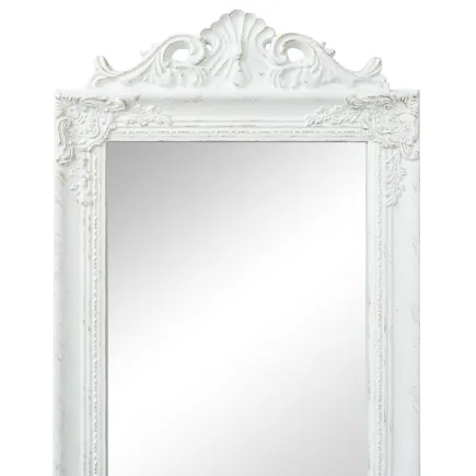 Miroir sur pied Style baroque 160x40 cm Blanc 2